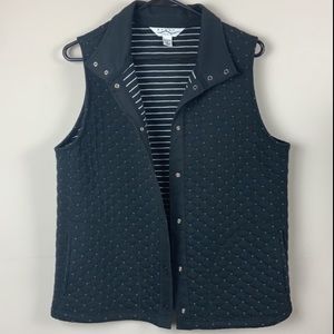 Black dotted Quilted Vest Size Small Petite
